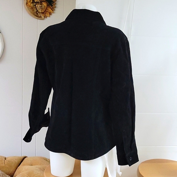 Black Suede Shirt Jacket Size Large AMI - Picture 3 of 6